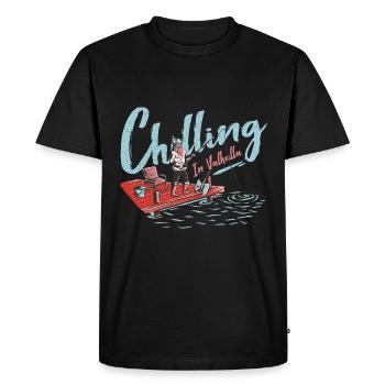 Chilling in Valhalla Viking Axe Norseman - Men's Premium Organic T-Shirt - black - Front - Nico (187cm)