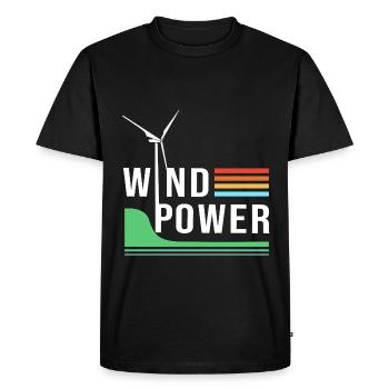 Éolienne, énergie éolienne, énergie éolienne - T-shirt Premium bio Homme - noir - Devant - Nico (187cm)