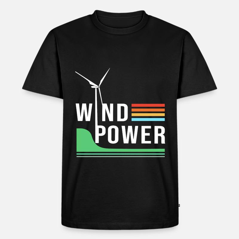 Windrad Windenergie Windkraft - Männer Premium Bio T-Shirt - Schwarz