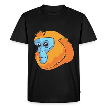 Singe à nez retroussé Singe Chimpanzé - T-shirt Premium bio Homme - noir - Devant - Nico (187cm)
