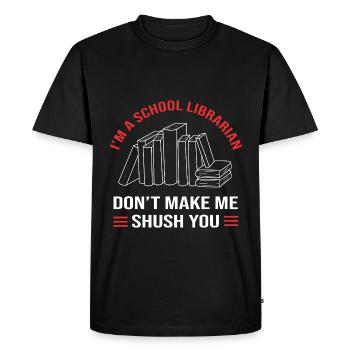 Bookworm Library Reading - Men's Premium Organic T-Shirt - black - Front - Nico (187cm)