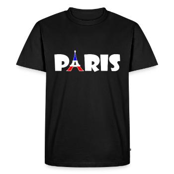 Paris - T-shirt Premium bio Homme - noir - Devant - Nico (187cm)