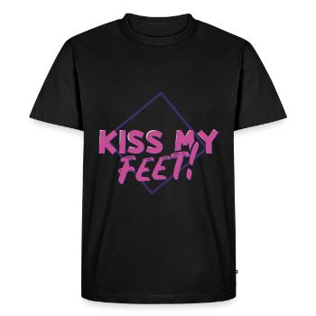 Embrasser mes pieds - Sexy fétichisme de pieds design pour Kinky - T-shirt Premium bio Homme - noir - Devant - Nico (187cm)