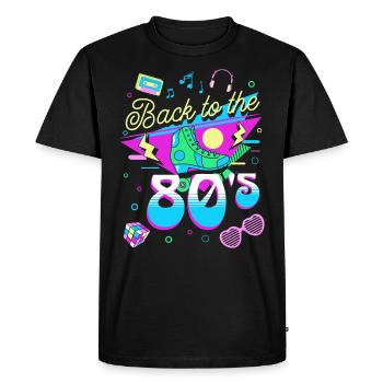 Return of the 80s Vintage Retro Nostalgia 1980 - Men's Premium Organic T-Shirt - black - Front - Nico (187cm)