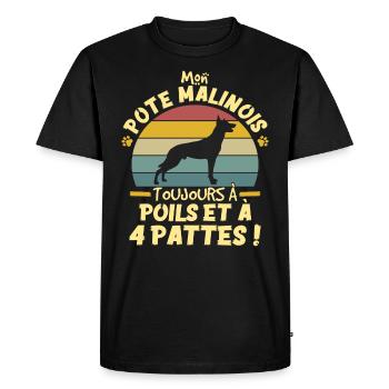 Style Vintage Chien De Compagnie Malinois Humour - T-shirt Premium bio Homme - noir - Devant - Nico (187cm)