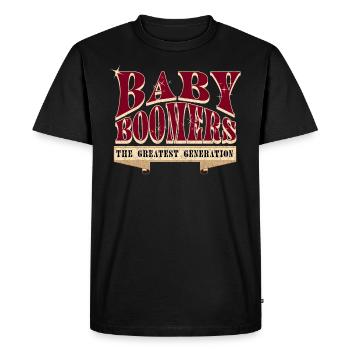 Baby Boomers La plus grande génération Retro Slogan - T-shirt Premium bio Homme - noir - Devant - Nico (187cm)