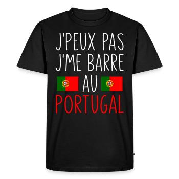 Voyage J'peux Pas J'me Barre Au Portugal - T-shirt Premium bio Homme - noir - Devant - Nico (187cm)
