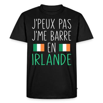 Voyage J'peux Pas J'me Barre En Irlande - T-shirt Premium bio Homme - noir - Devant - Nico (187cm)
