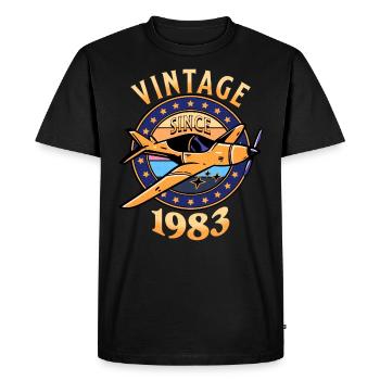 Passionate aviation 1983 40 years anniversary - Men's Premium Organic T-Shirt - black - Front - Nico (187cm)