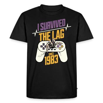 Geek Né En 1983 Anniversaire Gamer 40 Ans - T-shirt Premium bio Homme - noir - Devant - Nico (187cm)