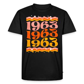 Fête Anniversaire Femme 1963 60 Ans Anniversaire - T-shirt Premium bio Homme - noir - Devant - Nico (187cm)