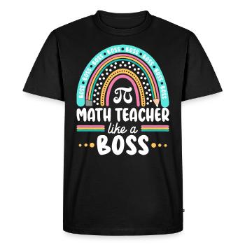 Humor Math teacher as a math boss - Men's Premium Organic T-Shirt - black - Front - Nico (187cm)