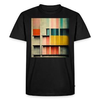 Bauhaus - Pastel architectural illustration - Men's Premium Organic T-Shirt - black - Front - Nico (187cm)
