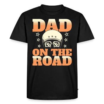 Humorous phrase daddy biker dad biker - Men's Premium Organic T-Shirt - black - Front - Nico (187cm)