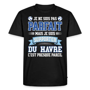 Supporter Football Le Havre Foot Fier Havrais - T-shirt Premium bio Homme - noir - Devant - Nico (187cm)