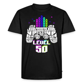 Geek Niveau 50 Anniversaire Gamer 50 Ans - T-shirt Premium bio Homme - noir - Devant - Nico (187cm)