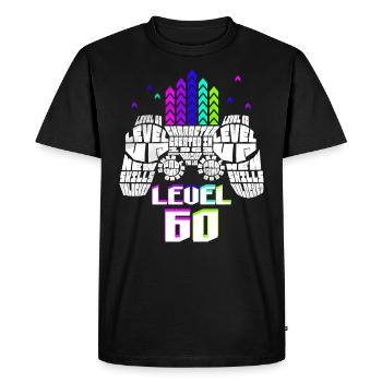 Geek Niveau 60 Anniversaire Gamer 60 Ans - T-shirt Premium bio Homme - noir - Devant - Nico (187cm)