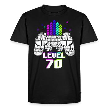 Geek Niveau 70 Anniversaire Gamer 70 Ans - T-shirt Premium bio Homme - noir - Devant - Nico (187cm)