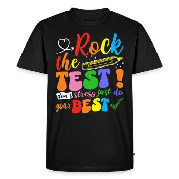 Sentence motivation student teacher exam - Men's Premium Organic T-Shirt - black - Front - Nico (187cm)