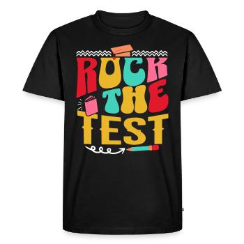Rock The Test Examen Fin D'Année Enseignant - T-shirt Premium bio Homme - noir - Devant - Nico (187cm)