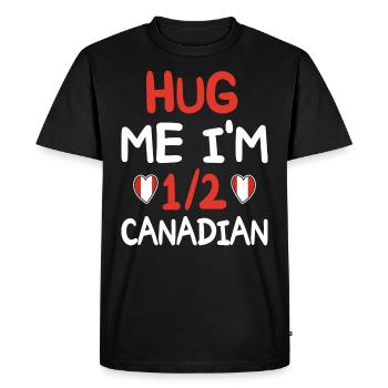 Canadian Humor I'm Half Canadian - Men's Premium Organic T-Shirt - black - Front - Nico (187cm)