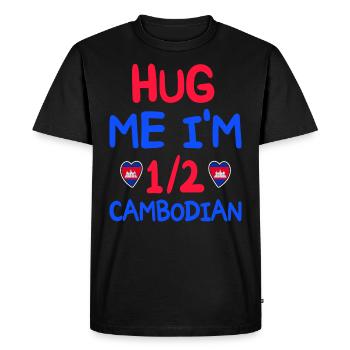 Humour Cambodgien Je Suis À Moitié Cambodgien - T-shirt Premium bio Homme - noir - Devant - Nico (187cm)