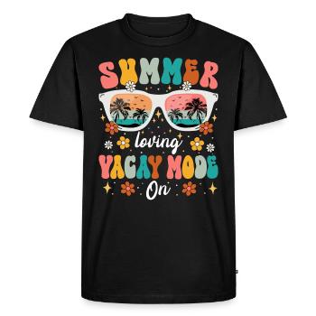 Adore Le Soleil et La Plage Voyage Vacances D'Été - T-shirt Premium bio Homme - noir - Devant - Nico (187cm)