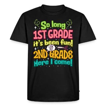 Fin Du CP Primaire CE1 Rentrée Enfant - T-shirt Premium bio Homme - noir - Devant - Nico (187cm)
