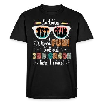 Fin Du CP Primaire CE1 Rentrée Enfant - T-shirt Premium bio Homme - noir - Devant - Nico (187cm)
