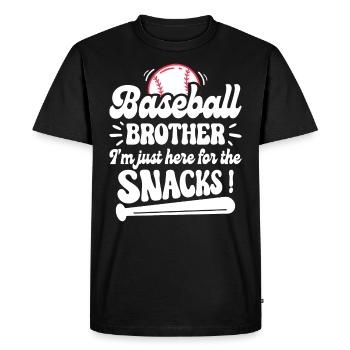 Humour Frère Supporter Baseball - T-shirt Premium bio Homme - noir - Devant - Nico (187cm)