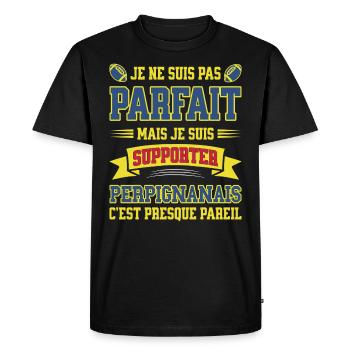 Perpignanais Perpignan Rugbyman Rugby Humour - T-shirt Premium bio Homme - noir - Devant - Nico (187cm)