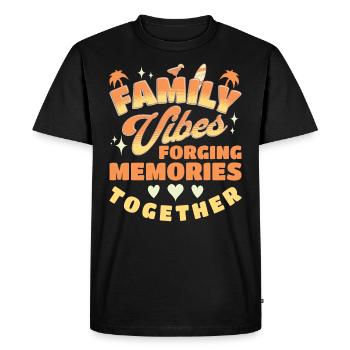 Vacances 2024 En Famille Voyage En Famille - T-shirt Premium bio Homme - noir - Devant - Nico (187cm)