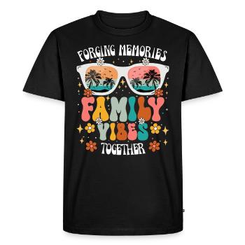 Vacances 2024 En Famille Voyage En Famille - T-shirt Premium bio Homme - noir - Devant - Nico (187cm)