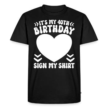 40e Anniversaire Signe Femme Anniversaire 40 Ans - T-shirt Premium bio Homme - noir - Devant - Nico (187cm)