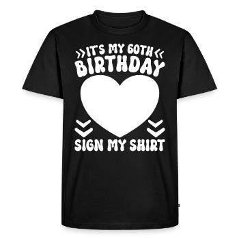 60e Anniversaire Signe Femme Anniversaire 60 Ans - T-shirt Premium bio Homme - noir - Devant - Nico (187cm)