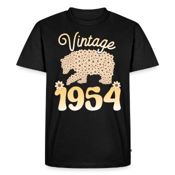 Ours 1954 Fête Anniversaire Femme 70 Ans - T-shirt Premium bio Homme - noir - Devant - Nico (187cm)