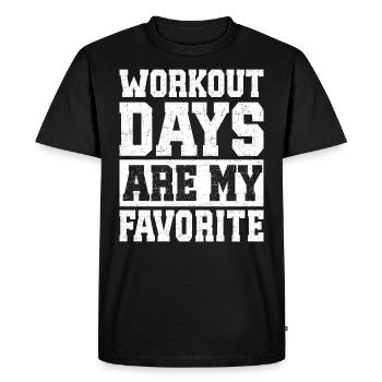 Jours Entrainement Préférées Musculation Fitness - T-shirt Premium bio Homme - noir - Devant - Nico (187cm)