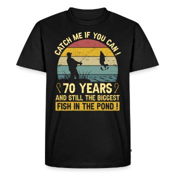 70 Years Fishermen Celebrates 70 Years Fisherman's Birthday - Men's Premium Organic T-Shirt - black - Front - Nico (187cm)