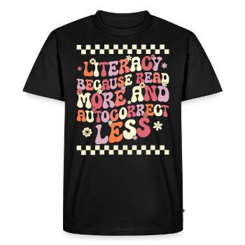 Mots Groovy Alphabétisation Lecture Enseignant - T-shirt Premium bio Homme - noir - Devant - Nico (187cm)