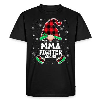 Noël En Famille Gnome Combattant MMA - T-shirt Premium bio Homme - noir - Devant - Nico (187cm)