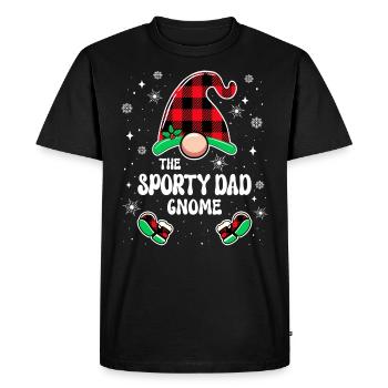 Noël En Famille Gnome Papa Sportif - T-shirt Premium bio Homme - noir - Devant - Nico (187cm)