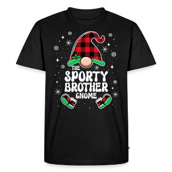 Noël En Famille Gnome Frère Sportif - T-shirt Premium bio Homme - noir - Devant - Nico (187cm)