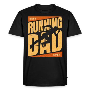 Papa Coureur Marathon Meilleur Papa Runner - T-shirt Premium bio Homme - noir - Devant - Nico (187cm)