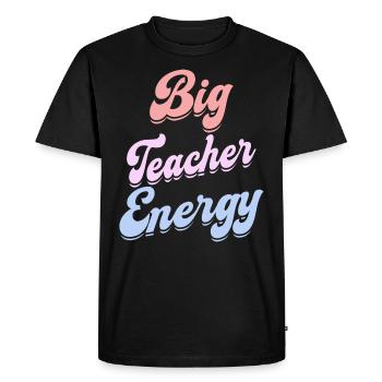 Enseignante Pleine D'Énergie Femme Enseignante - T-shirt Premium bio Homme - noir - Devant - Nico (187cm)