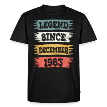 Légende 60 Ans 1963 Décembre 60 Ans Anniversaire - T-shirt Premium bio Homme - noir - Devant - Nico (187cm)