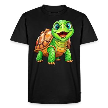 Méga Tortue Mignonne - T-shirt Premium bio Homme - noir - Devant - Nico (187cm)