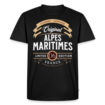 Vintage Alpes-Maritimes Département France - T-shirt Premium bio Homme - noir - Devant - Nico (187cm)