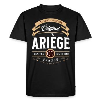 Vintage Ariège Département France - T-shirt Premium bio Homme - noir - Devant - Nico (187cm)