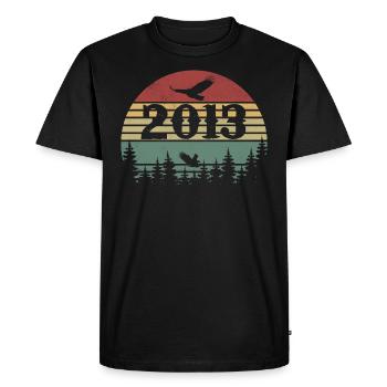2013 Vintage Cadeau D’anniversaire 2013 Retro 2013 - T-shirt Premium bio Homme - noir - Devant - Nico (187cm)