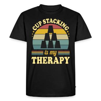 Sport Stacking Is My Therapy - Men's Premium Organic T-Shirt - black - Front - Nico (187cm)